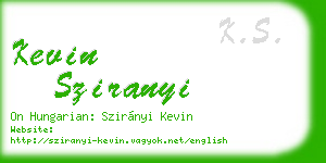 kevin sziranyi business card
