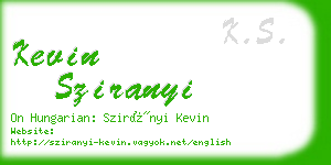 kevin sziranyi business card